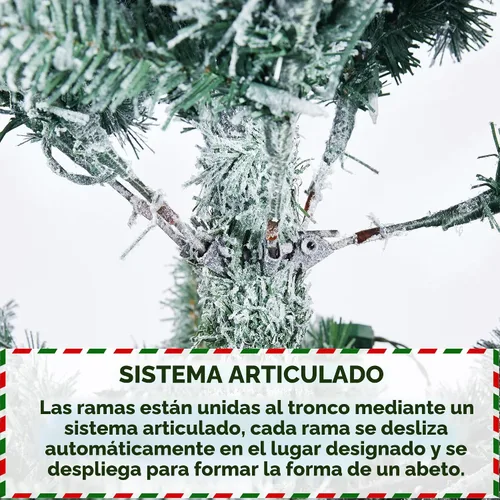 Vista 9 de Yaheetech - Árbol artificial de Navidad preiluminado de 9 pies con luces incandescentes de color blanco cálido, árbol de Navidad con flecos de Verde