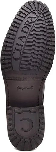 Vista 6 de Cuadra Botas para hombre en piel auténtica de rayas con cremallera negra, Negro