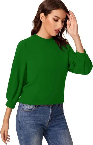 Vista 5 de SheIn - Blusa informal de oficina de manga larga de 34 para mujer