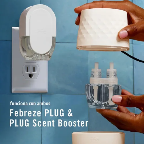 Vista 10 de Febreze Plug Scent Booster Dispositivo de Fragancia Continua Difusor de Aceite + Ambientador Enchufable Compatible, Repuestos de Aceite Perfumado