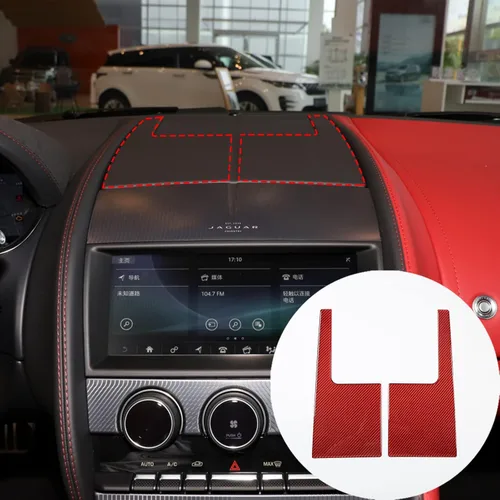Vista 2 de HAPPYHORSE Panel de consola central de automóvil compatible con Jaguar F-Type 2013-2023 de fibra de carbono real para panel de control central