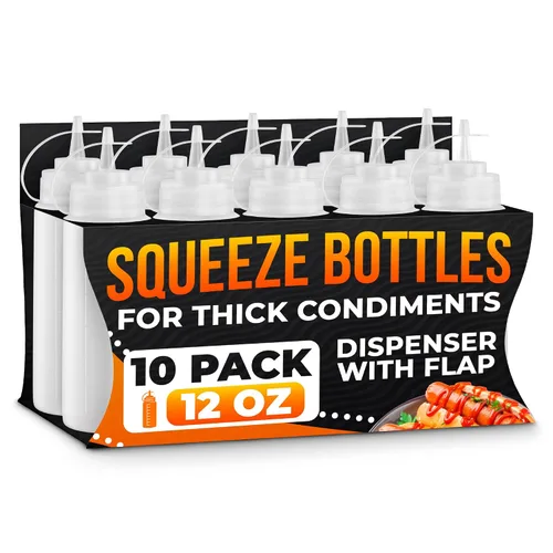 Vista 11 de BURIUS Paquete de 6 botellas pequeñas de 4 onzas para líquidos, botellas transparentes para condimentos exprimibles para salsas, salsa de tomate