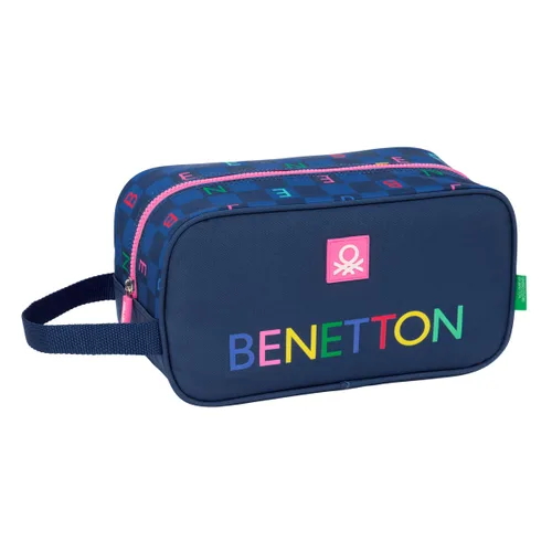 Vista 2 de Zapatillero de Viaje Benetton Damero Azul marino 29 x 15 x 14 cm