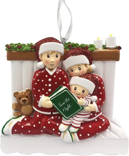 Vista 2 de Adorno de Navidad familiar 2025 – Adorno personalizado para familias – Adorno familiar personalizado – Regalo de recuerdo decorativo para árbol