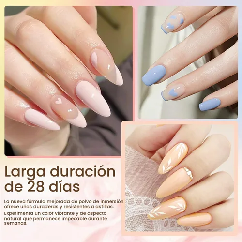 Vista 7 de Lavender Violets Kit de uñas en polvo de inmersión de 48 colores, rosa, rojo, morado, marrón, con polvo de inmersión líquido y herramientas