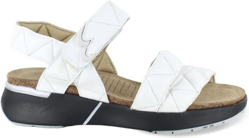 Vista 10 de Naot Kayla sandalia con taco de cuña para mujer Piel de lagarto beige