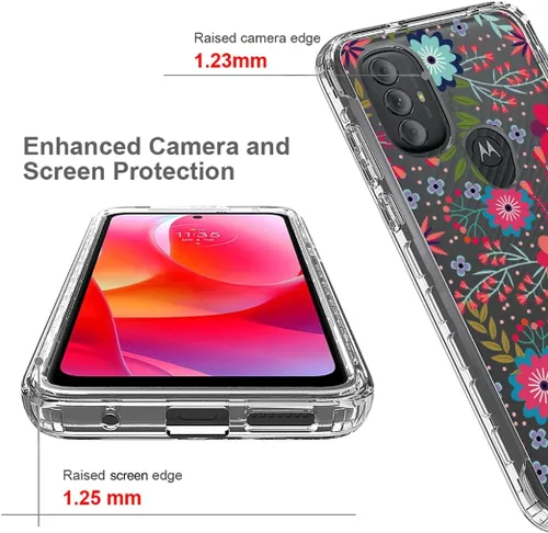 Vista 2 de Funda para Moto G Power 2022 (no compatible con 2021) con protector de pantalla de vidrio templado, cuerpo completo, a prueba de golpes