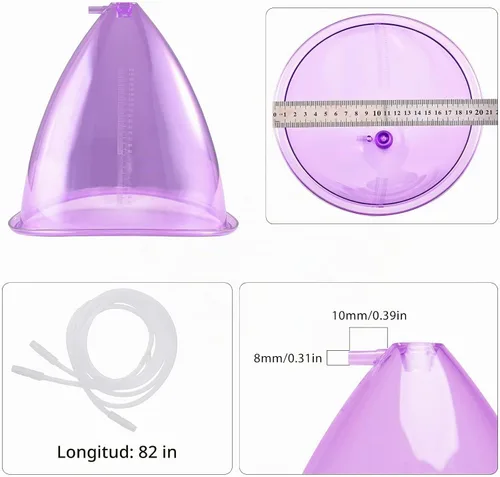 Vista 2 de Meifuly - Accesorios para máquina de ventosas al vacío, Meifuly Premium de 60.9 fl oz, extra grande, elevador de glúteos, ventosas, con manguera