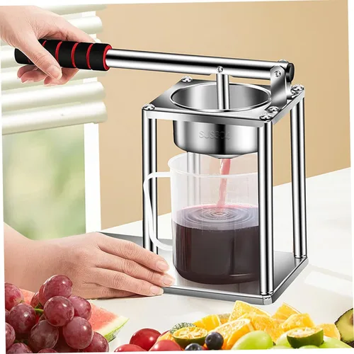Vista 3 de Exprimidor manual, exprimidor manual, prensa manual de acero inoxidable 304, extractor de jugos eficiente con taza medidora de 10.1 fl oz