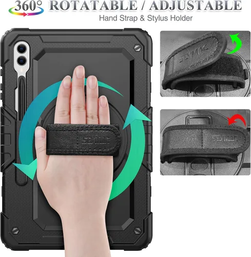 Vista 3 de SEYMAC stock Funda para tableta Samsung Galaxy Tab S9 Plus de 12.4 pulgadas 2023 con protector de pantalla y soporte para lápiz