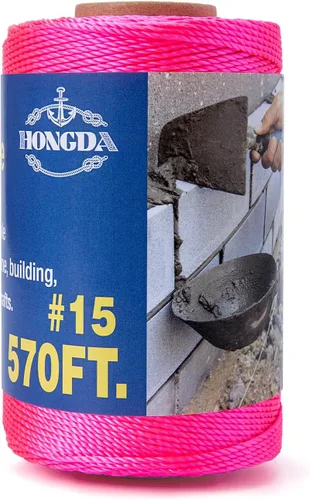 Vista 17 de HONGDA #18 - Línea de polipropileno trenzado Mason de 215 pies, naranja