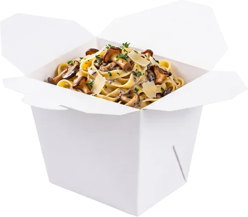 Vista 22 de Restaurantware Cajas chinas para llevar, paquete de 200 unidades, 8 onzas, resistentes a la grasa, recipientes de comida para llevar, desechables