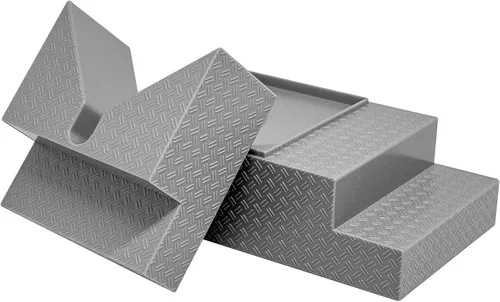 Vista 3 de Juego de 4 escaleras de anillo rompibles grises de lujo para anillos de figuras de lucha libre Construye entradas más grandes y peleas de ringside