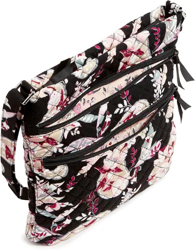 Vista 4 de Bolso cruzado hipster de algodón con triple cremallera para mujer
