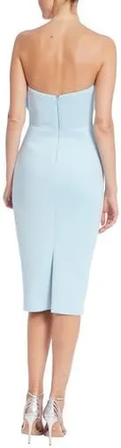 Vista 4 de Badgley Mischka Vestido de cóctel sin tirantes con lazo frontal