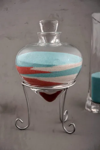 Vista 4 de Set de botellas para conservar arena con forma de corazón, para ceremonias, 8534