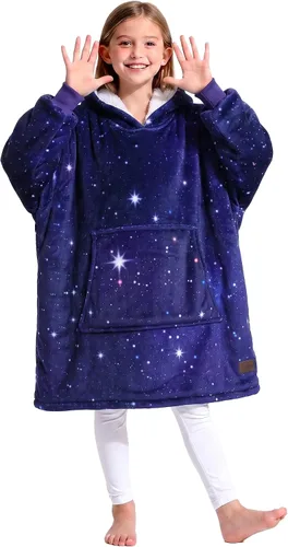 Vista 21 de Catalonia Sudadera tipo manta con capucha para niños, sudadera de sherpa extragrande para adolescentes jóvenes, idea de regalo Dual-Layer Design