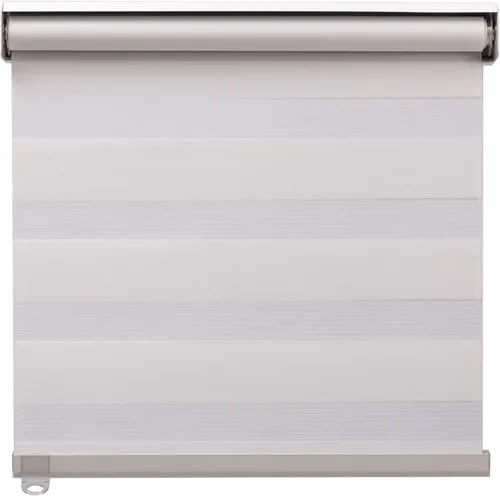Vista 3 de Persianas enrollables sin cordones con diseño de cebra, de doble capa, para privacidad y control de la luz, color blanco (36 x 72 pulgadas)