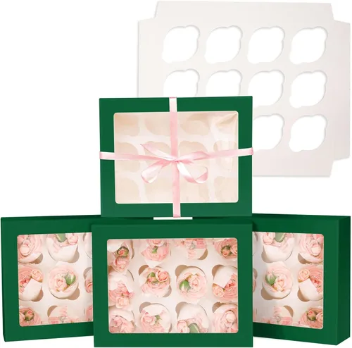 Vista 10 de Bakepacker Contenedores para 12 Cupcakes 10-Paquetes Caja de Cupcakes Roland Transportador de Cupcakes, 12 Cajas para Cupcakes con Ventana