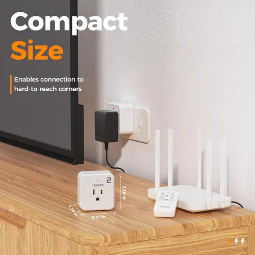 Vista 6 de TESSAN - Enchufe de salida con control remoto, kit de interruptor de luz inalámbrico TESSAN con rango RF de 100 pies, interruptor