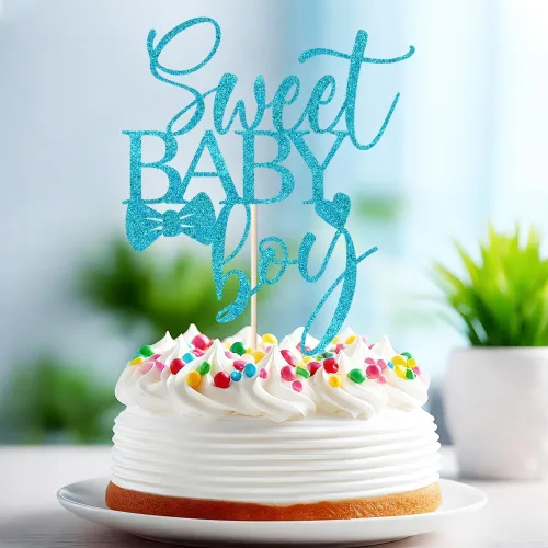 Vista 7 de Decoración para tartas Sweet Baby Boy – Baby Shower, Baby Shower, Baby Shower para recién nacido, decoración de fiesta de cumpleaños
