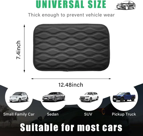 Vista 2 de Dickno - Almohadilla para consola central de automóvil, funda impermeable para reposabrazos de auto, cojín protector de reposabrazos de piel