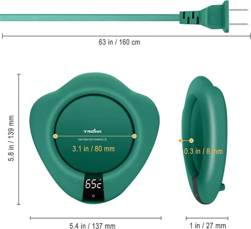 Vista 5 de TRILINK Calentador de taza de café (sin taza), calentador eléctrico de tazas para escritorio, 3 niveles de temperatura, apagado automático