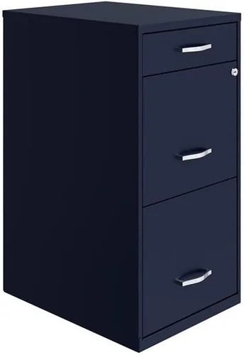 Vista 6 de UrbanPro Archivador de metal de 3 cajones, 18 pulgadas de profundidad x 14.25 pulgadas de ancho x 27.32 pulgadas de alto, acabado negro, organizador