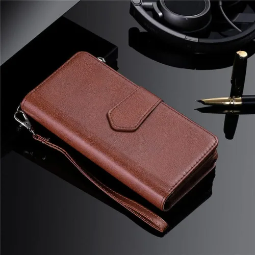 Vista 9 de Funda magnética de piel para Samsung S21 Ultra S20 FE S10 S9 S8 Plus Note 20 10 9 8 Funda tipo cartera para iPhone 13 Pro Max, morada, para Samsung