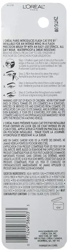 Vista 3 de L'Oreal Paris Makeup Infallible Flash Cat Eye Delineador de ojos líquido impermeable, negro, 0.44 onzas