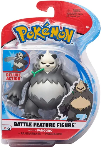 Vista 3 de Pokémon - Característica de batalla - Pandarbare (Pangoro) - Figura Pandarbarian articulada de 4.7 in con función de patada - Puño de Hierro
