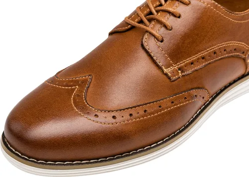 Vista 2 de Vostey Zapatos de vestir de cuero para hombre, zapatos de vestir casuales para hombres, zapatos de cuero Oxford para hombres