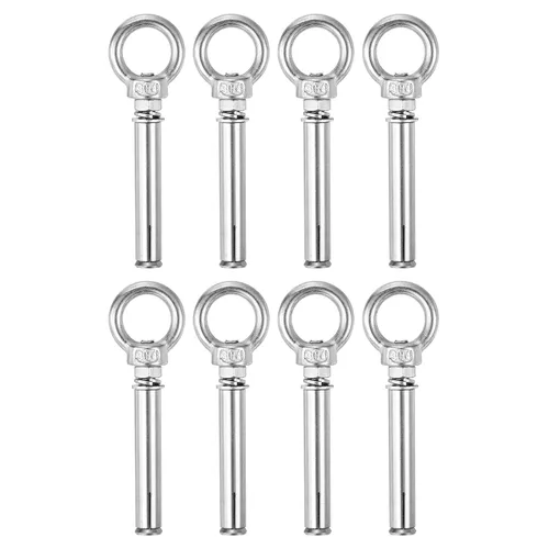 Vista 17 de uxcell Aro de elevación de la expansión, 8pcs M6x50mm 304 tornillo de expansión de acero inoxidable con anillo de ojo para pared de ladrillo