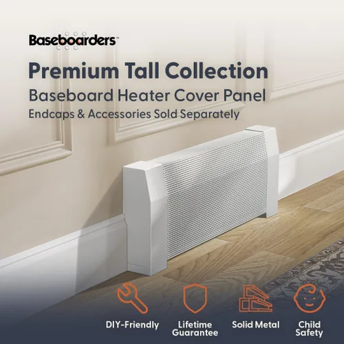 Vista 2 de Baseboarders Premium Tall Series - Cubierta para calentador de zócalo de acero galvanizado de 2 pies (24 pulgadas), resistente a la corrosión