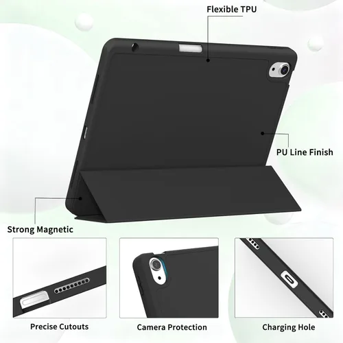 Vista 4 de Funda para iPad Air de 11 pulgadas M3/M2 (2025/2024), iPad Air 5/4 (2022/2020 5ª/4ª generación de 10.9 pulgadas) con soporte para lápiz, soporte