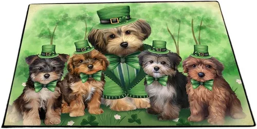 Vista 26 de Doggie of the Day Yorkipoo Dogs Floor Mat - 4th of July Independence Day - Best Dog Doormat - Protector Decor - Unique Portrait Art - Premium