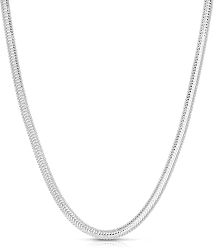 Vista 26 de Plata de ley 0.079 in (2 mm), 0.098 in (2.5 mm), 0.118 in (3 mm), 0.157 in (4 mm), 0.197 in (5 mm), cadena de serpiente redonda, collar de cadena