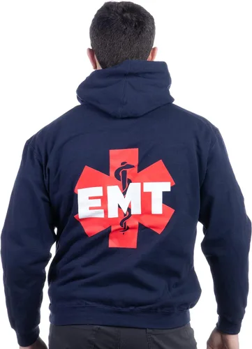 Vista 5 de Ann Arbor T-shirt Co. EMT AEMT Star Life Medical Paramedic Ambulance Emergency for Men Women Hooded Sweatshirt Hoody