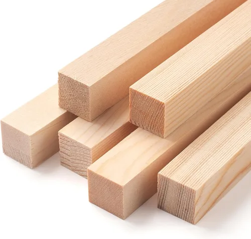 Vista 14 de Tacos de madera para manualidades de 1/2 x 6 pulgadas, 20 varillas cuadradas de madera, palos de madera sin terminar, pequeñas tiras de madera