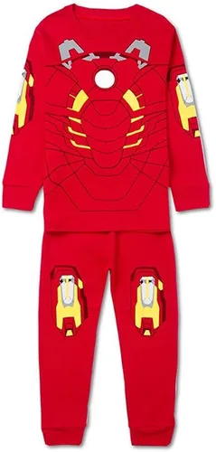 Vista 4 de N'aix Pijama de algodón para niños pequeños, ropa de dormir de dibujos animados, conjunto de 2 piezas