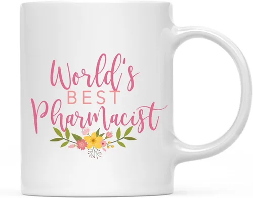 Vista 103 de Andaz Press Taza de café de 11 oz, regalo de broma de la mejor abbuela del mundo, diseño floral, paquete de 1