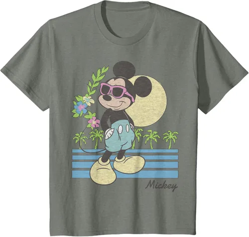 Vista 45 de Disney Mickey and Friends Mickey Retro Beach Camiseta S Gris Oscuro