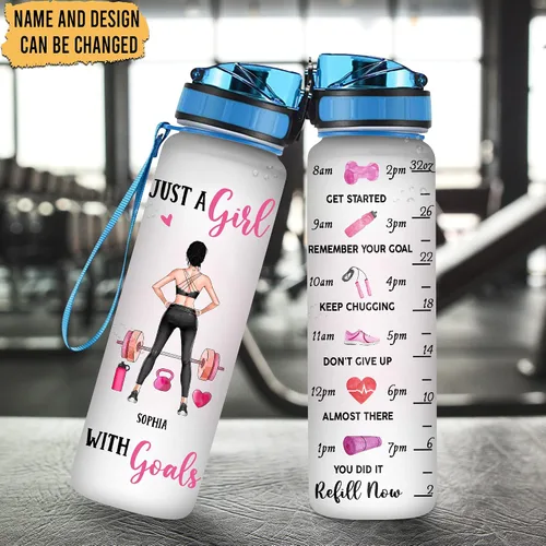 Vista 2 de Hyturtle Botella de agua motivacional personalizada de 32 onzas con objetivos de fitness de 1 litro, nombre personalizado con marcador de tiempo