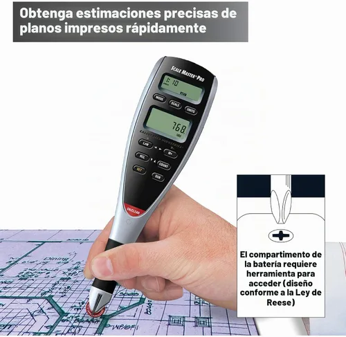 Vista 3 de Calculated Industries Scale Master Pro Medidor Digital de Planos de 7.3 Pulgadas (6025) 72 básculas imperiales y métricas integradas de EE. UU., 6