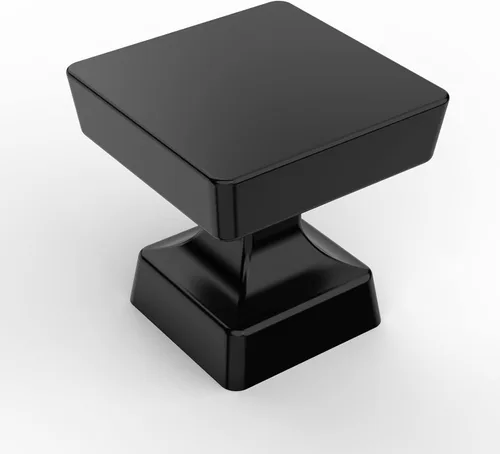 Vista 10 de Asidrama Paquete de 5 pomos de latón cepillado de 1-1/4 pulgadas para gabinetes de cocina, pomos dorados para aparadores y cajones, herrajes