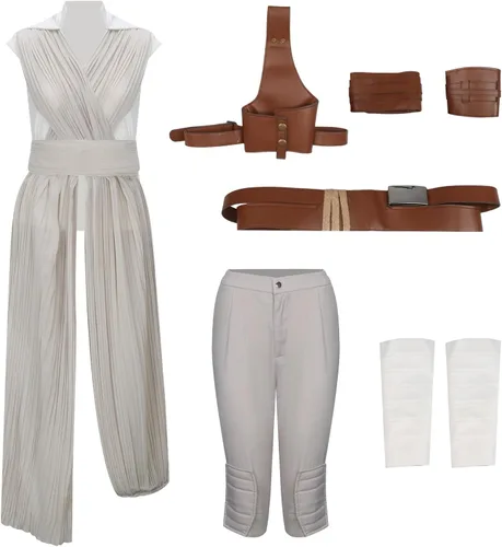 Vista 5 de Disfraz de Rey para mujer, trajes de cosplay Jedi de lujo, conjunto completo con cinturón para Halloween