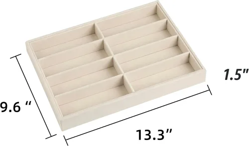 Vista 3 de Frebeauty 8-Slot Sunglass Organizer,Velvet Sunglass Holder for Drawer Beige
