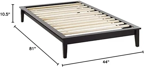 Vista 3 de Modway Marco de cama individual con plataforma de madera Lodge en capuchino