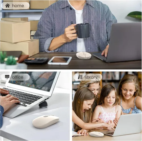 Vista 8 de MAGIC-REFINER X1 - Mouse inalámbrico para computadora portátil con nivel de batería visible, mouse USB ultra delgado portátil de 2.4G, clic