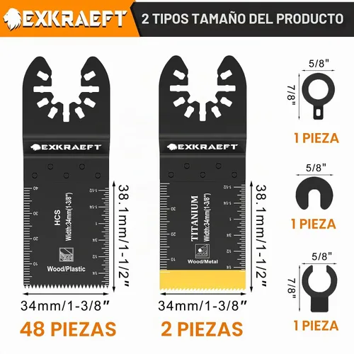 Vista 2 de 50 hojas de sierra oscilantes de titanio para clavos de metal, madera